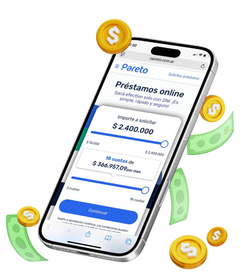 Solicitá tu préstamo online con Pareto desde tu celular